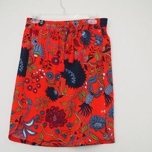 Ann Taylor Loft Red Botanical Skirt